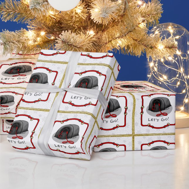 Papier Cadeau Funny Let's Go! for a Walk Pekingese Dog (black) (Vacances)