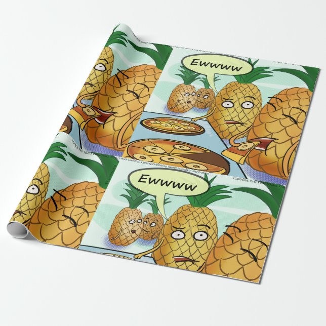 Papier Cadeau Funny LTCartoons Pineapple Pizza Comic (Déroulé)