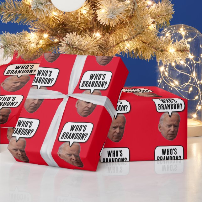 PAPIER CADEAU FUNNY QUI EST BRANDON ? BIDEN NOËL (Vacances)