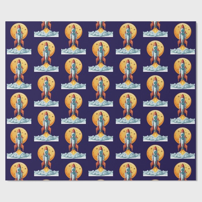 Papier Cadeau fusée (Plat)