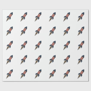 Papier Cadeau Fusée Patriot 4 juillet Conception de feux d'artif