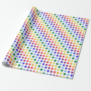 Papier Cadeau Fuzzy Rainbow Pois Party