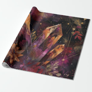 Papier Cadeau Galaxie Cristal d'Améthyste Motif Céleste