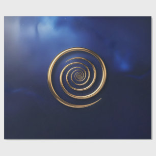 Papier Cadeau Galaxie spirale dorée