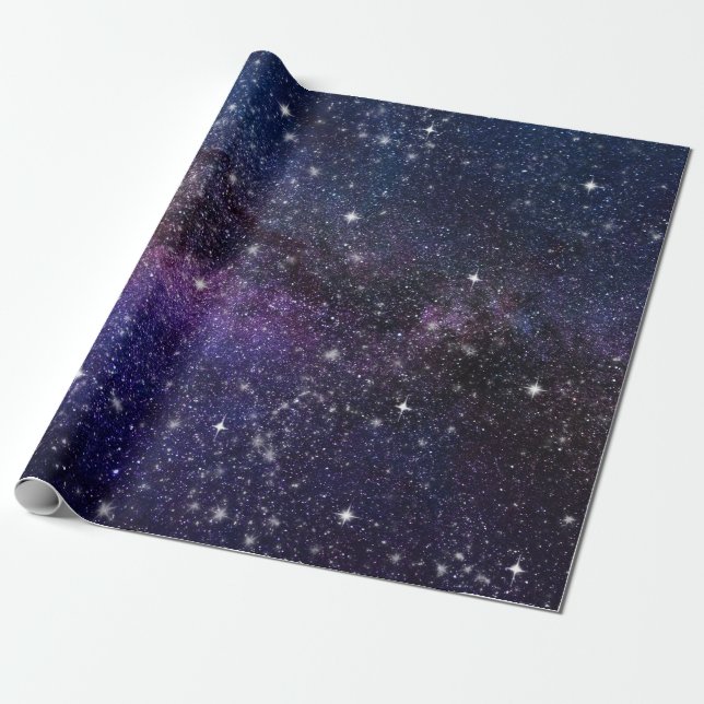 Papier Cadeau Galaxie, Univers, Hommes & Femmes, Motif spatial (Déroulé)