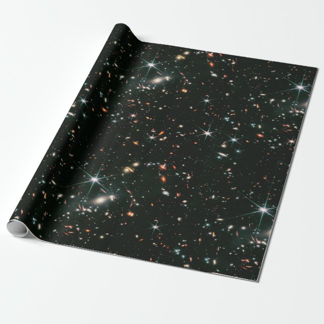 Papier Cadeau Galaxies télescopiques profondes Stars sans coutur (Déroulé)