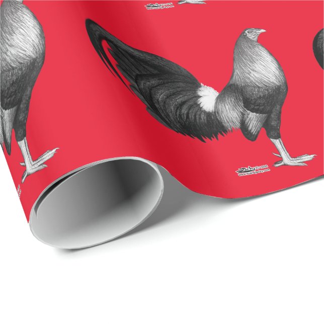 Papier Cadeau Gamecock Red Hatch (Coin rond)