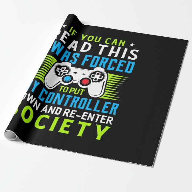 Papier Cadeau Gamer A Été Forcé De Mettre Mon Contrôleur (Déroulé)