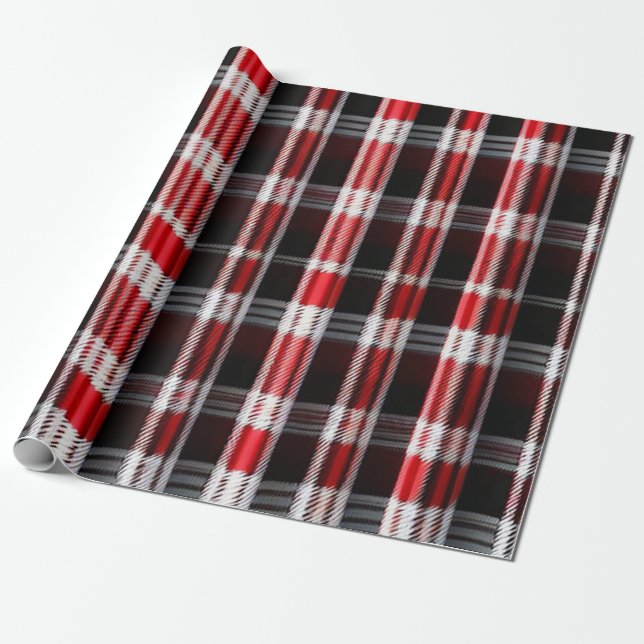 Papier Cadeau Gamme Abstraite Red Black (Déroulé)