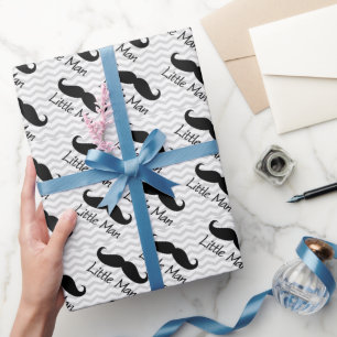 Papier Cadeau Garçons mignons de Chevron de petite moustache