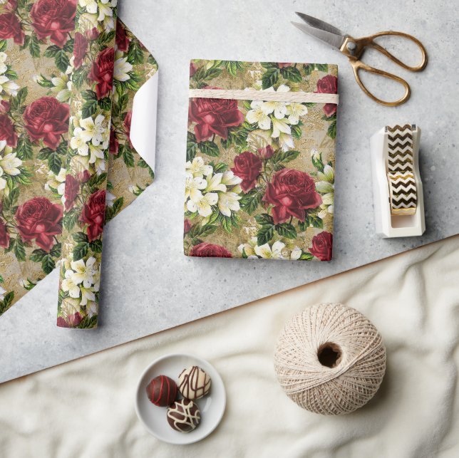Papier Cadeau Garden Red Roses (Artisanat)