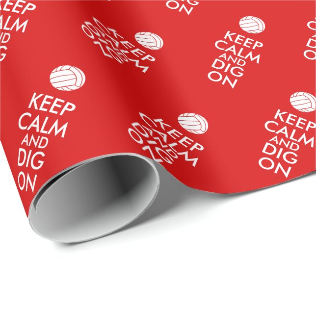Papier Cadeau Gardez le calme et creusez sur des amants de (Coin rond)