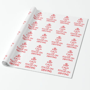 Papier Cadeau Gardez le calme et le foyer sur nier