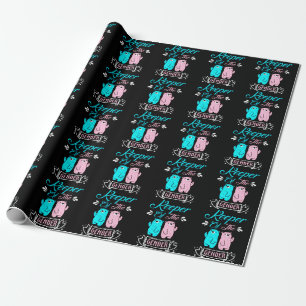 Papier Cadeau Gardien de l'ours en peluche rose et bleu genre