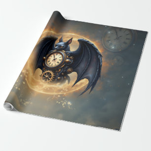 Papier Cadeau Gardien du Temps au Clair de Lune – Chauve-souris 