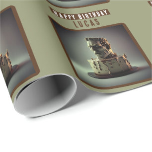 Papier Cadeau Gâteau au chocolat Frankenstein Head