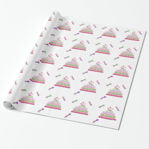 Papier Cadeau Gâteau de princesse et baguettes magiques