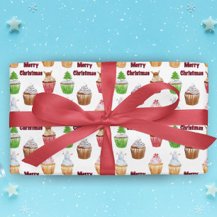 Papier Cadeau Gâteaux de Noël au pinceau à l'eau