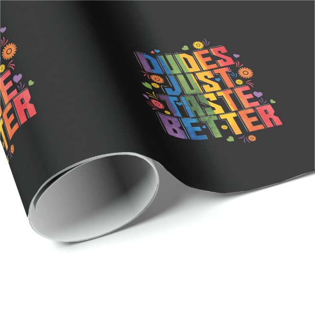 Papier Cadeau Gay Dudes Just Taste Better (Coin rond)