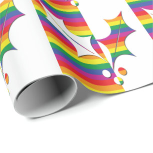 Papier Cadeau Gay pride Christmas Holly