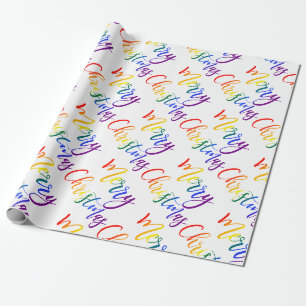 Papier Cadeau Gay pride Noël LGBT Arc-en-ciel Couleurs Texte