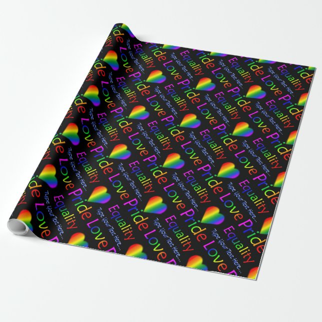 Papier Cadeau Gay pride personnalisé de papier d'emballage (Déroulé)