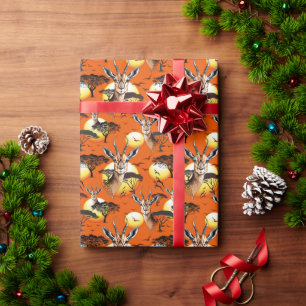 Papier Cadeau Gazelle Antelope africaine animal sauvage