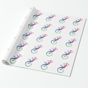 Papier Cadeau Gecko coloré