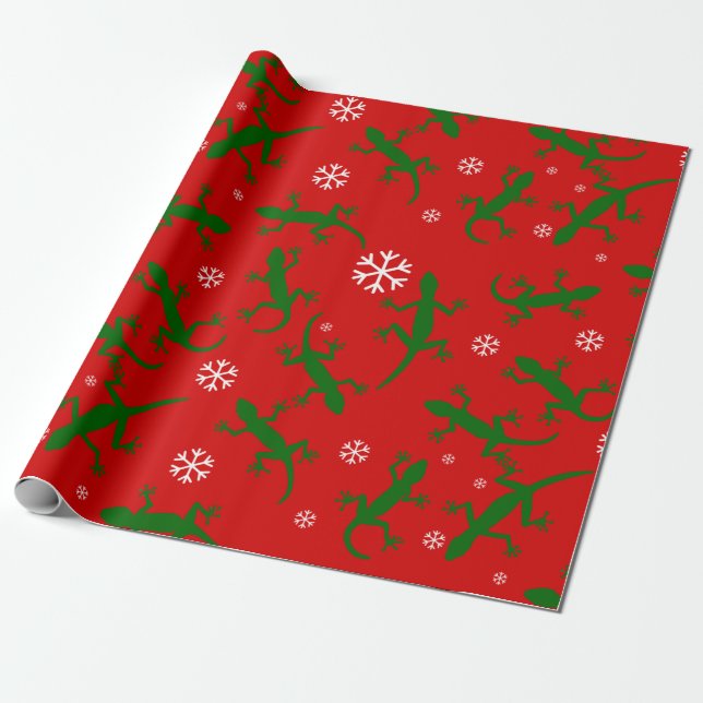 Papier Cadeau geckos de fêtes (Déroulé)