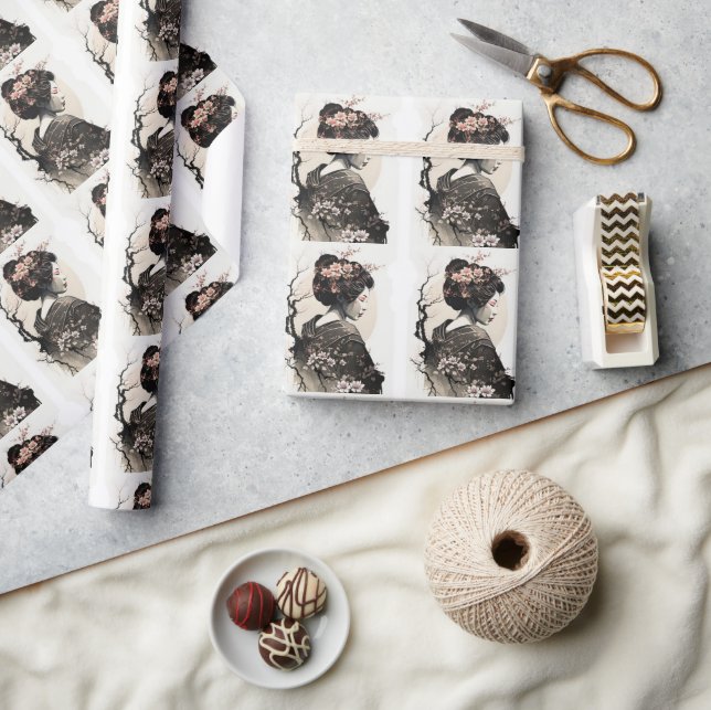 Papier Cadeau Geisha japonaise (Artisanat)