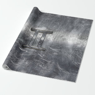 Papier Cadeau Gemini Sign en Distressed Siver Steel