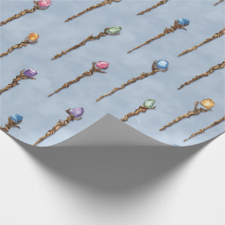 Papier Cadeau Gemmed Wizard Staves Wrapping Paper