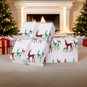 Papier Cadeau Gemstone Crystal Reindee Noël