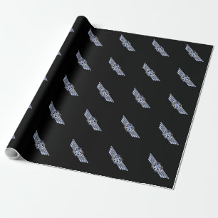 Papier Cadeau Général Air Pilot Chrome Comme Star Wings Black