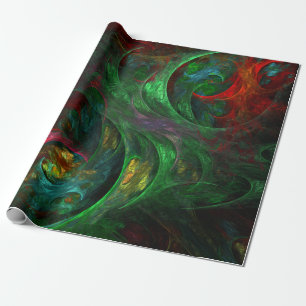 Papier Cadeau Genesis Green Art Abstrait
