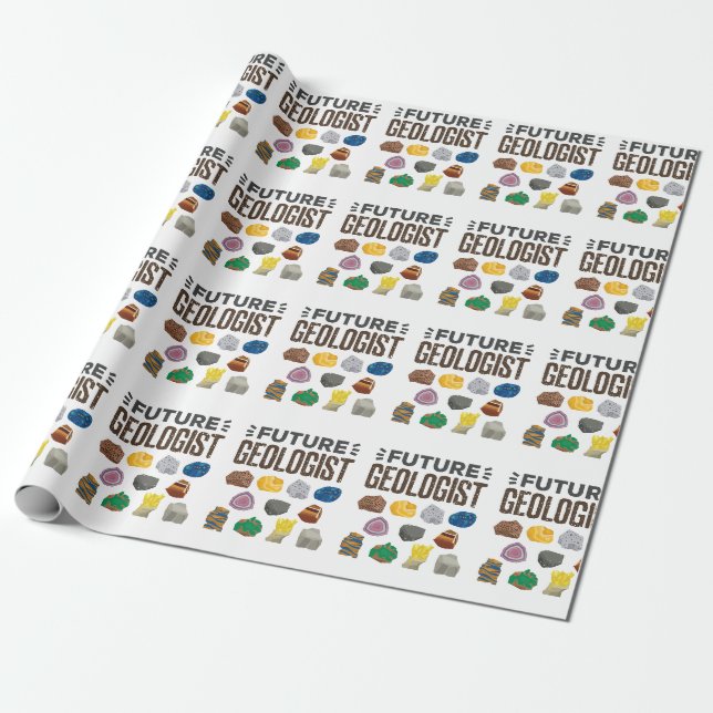 Papier Cadeau Géologie future Géologie Rocks Gems (Déroulé)