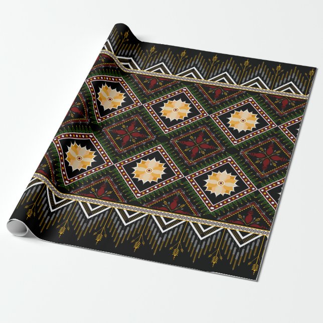 Papier Cadeau Geometric ethnic pattern seamless design (Déroulé)
