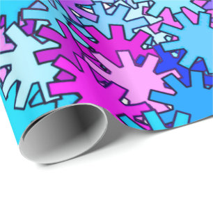 Papier Cadeau Géométrie moderne, bleu, violet et orchidée