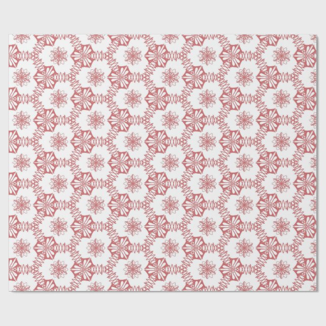 Papier Cadeau Géométrie rose floral (Plat)