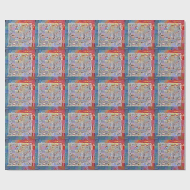 Papier cadeau géométrique à patchwork traditionnel (Plat)