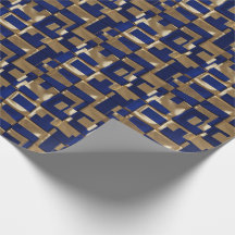 Géométrique Abstraite moderne bleu et or