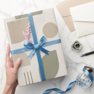 Papier Cadeau Géométrique Neutre Moderne