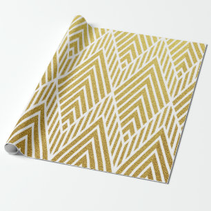 Papier Cadeau Géométrique or brillant sans couture motif
