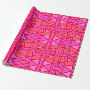 Papier Cadeau Géométrique rose chaud Toutes les occasions