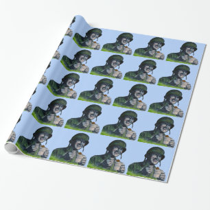 Papier Cadeau GI de la deuxième guerre mondiale mangeant la