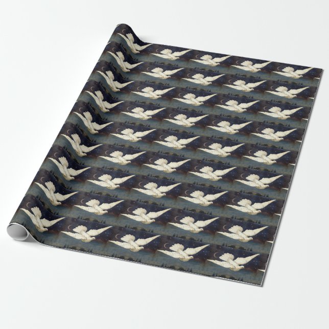 Papier Cadeau Giftwrap :  Colombe la nuit (Déroulé)