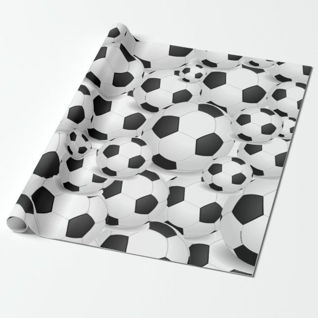 Papier Cadeau Giftwrap de ballon de football partout (Déroulé)