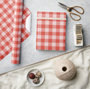Papier Cadeau Gingembre moderne Red Buffalo Check Plaid Holiday
