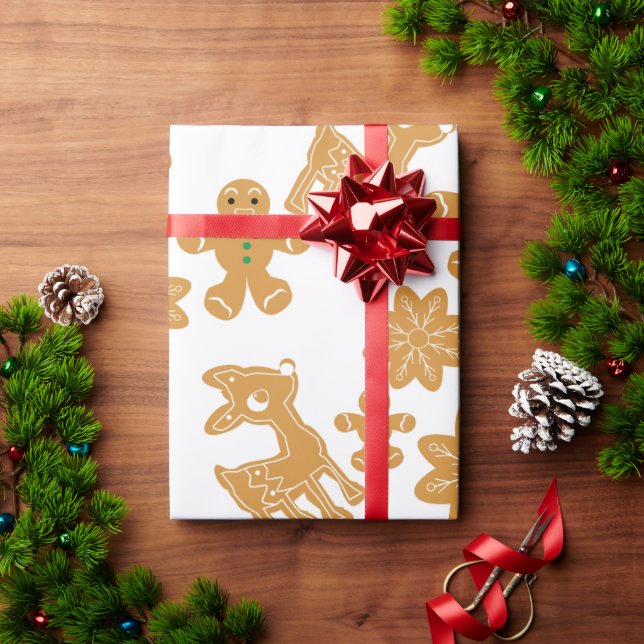 Papier Cadeau Gingerbread Homme Cookie Motif Noël (Cadeau de vacances)