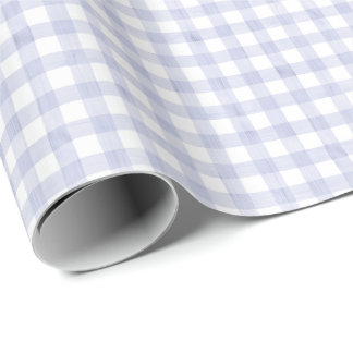 Papier Cadeau Gingham Bleu Aquarelle